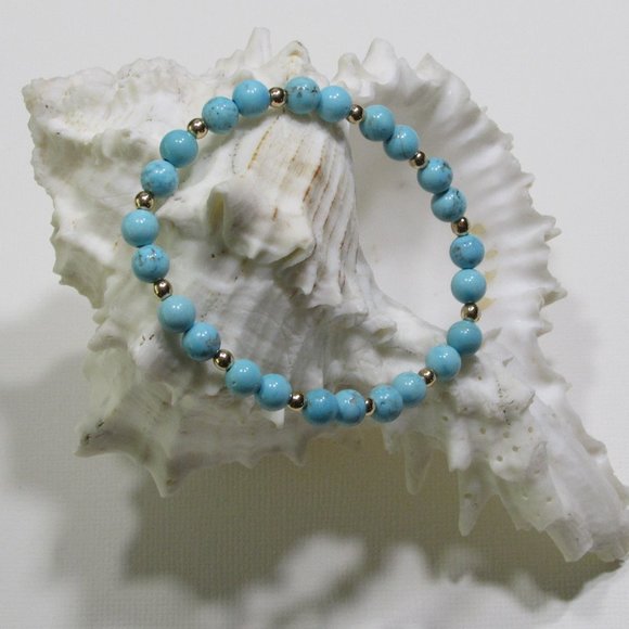 Natural Turquoise Gemstone Bracelet - Picture 1 of 6